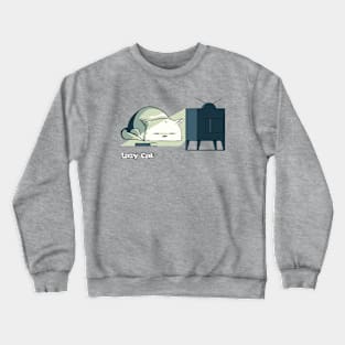 Lazy Cat (Watching TV) Crewneck Sweatshirt